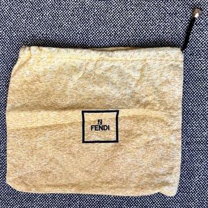 Fendi dust bag, draw string, mustard, 9" x 7.5"